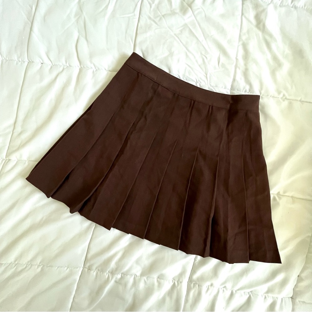 Divided Brown Pleated Skirt Size 40 (US 8)